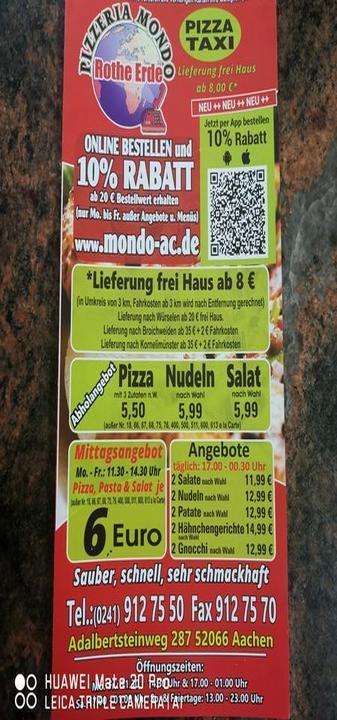 Pizzeria Mondo Aachen Rothe Erde